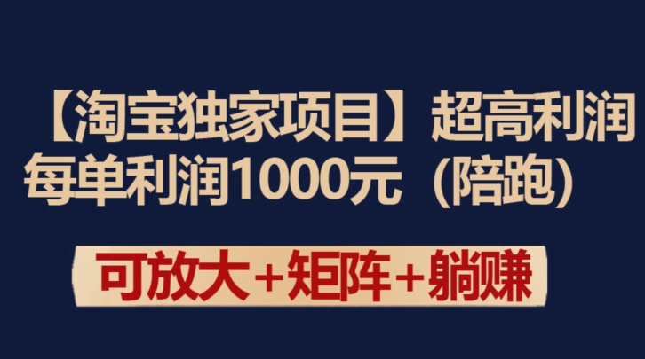 （7968期）【淘宝独家项目】超高利润：每单利润1000元