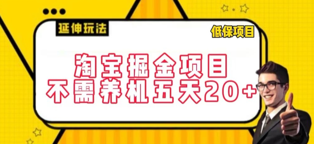 （8001期）淘宝掘金项目，不需养机，五天20+，每天只需要花三四个小时