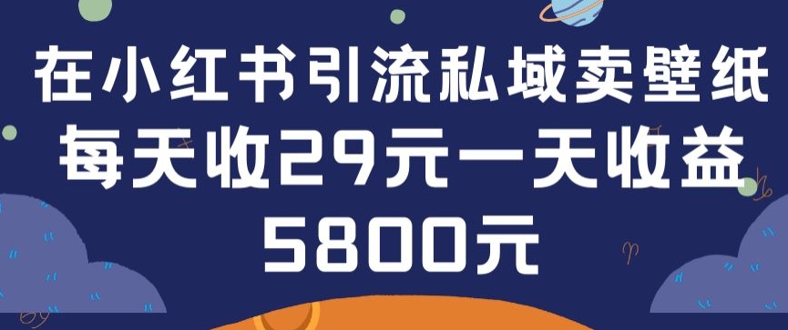 （8033期）在小红书引流私域卖壁纸每张29元单日最高卖出200张(0-1搭建教程) 私域变现 第1张