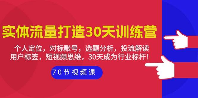 （8117期）实体流量打造-30天训练营：个人定位，对标账号，选题分析，投流解读 短视频运营 第1张