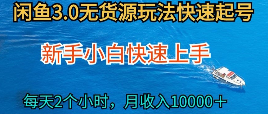 （8204期）2024最新闲鱼无货源玩法，从0开始小白快手上手，每天2小时月收入过万