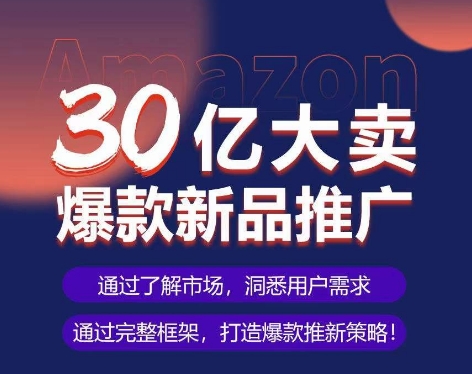 （8215期）亚马逊·30亿大卖爆款新品推广，可复制、全程案例实操的爆款推新SOP