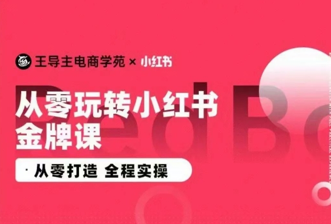 （8218期）王导主·小红书电商运营实操课，​从零打造  全程实操