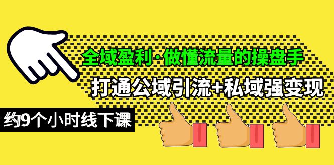 （8302期）全域盈利·做懂流量的操盘手，打通公域引流+私域强变现，约9个小时线下课