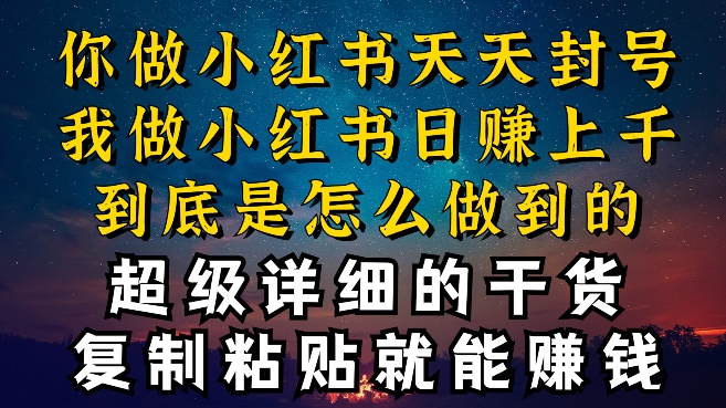 （8393期）都知道小红书能引流私域变现，可为什么我能一天引流几十人变现上千，但你却频频封号违规被限流