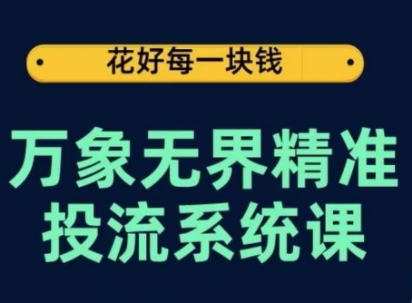 （8399期）万象无界精准投流系统课，从关键词到推荐，从万象台到达摩盘，从底层原理到实操步骤 电商运营 第1张