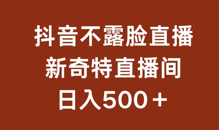 （8488期）不露脸挂机直播，新奇特直播间，日入500+