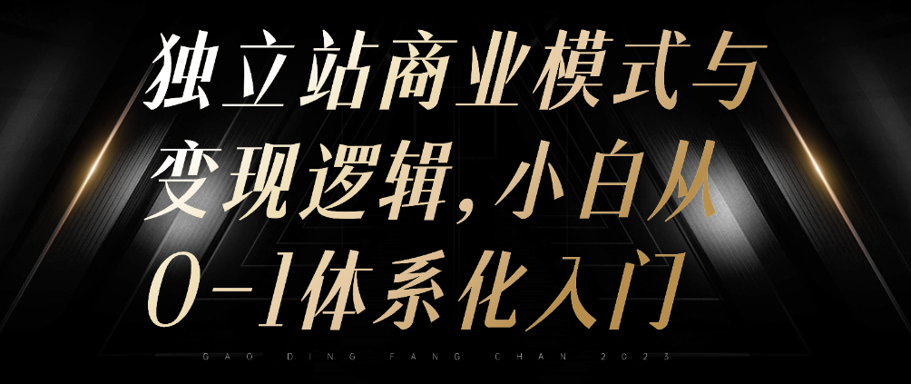 （8617期）独立站商业模式与变现逻辑，小白从0-1体系化入门 综合教程 第1张