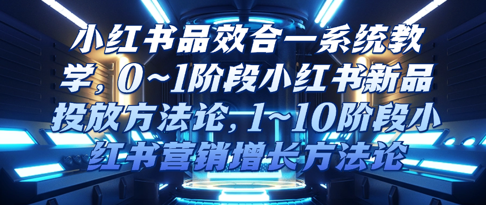 （8639期）小红书品效合一系统教学，​0~1阶段小红书新品投放方法论，​1~10阶段小红书营销增长方法论 短视频运营 第1张