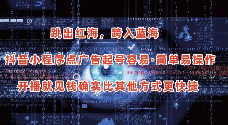（8676期）抖音小程序点广告项目，起号容易，简单易操作，开播就见有收益