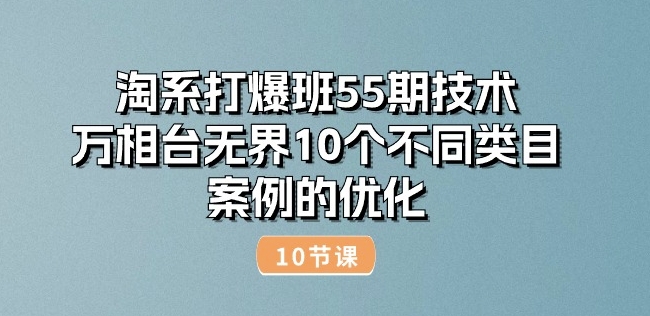 （8886期）淘系打爆班55期技术：万相台无界10个不同类目案例的优化