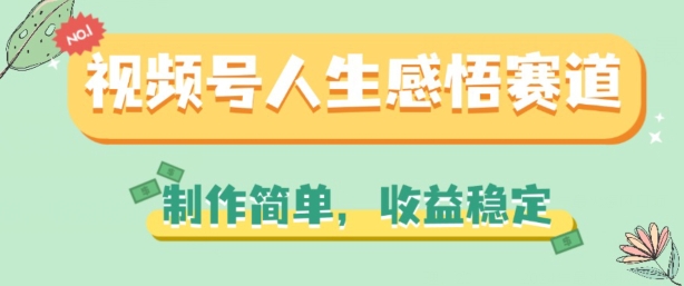 （9085期）视频号人生感悟赛道，制作简单，收益稳定