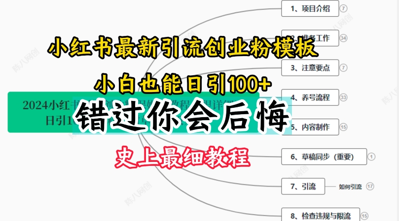 （9399期）2024小红书引流创业粉史上最细教程，手把手教你引流