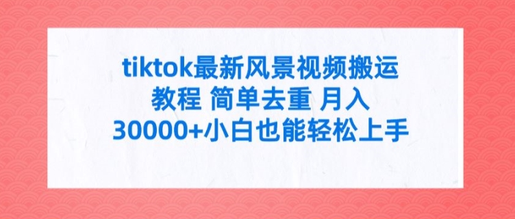 （9523期）Tiktok最新风景视频搬运教程，简单去重，月入3W+，小白也能轻松上手