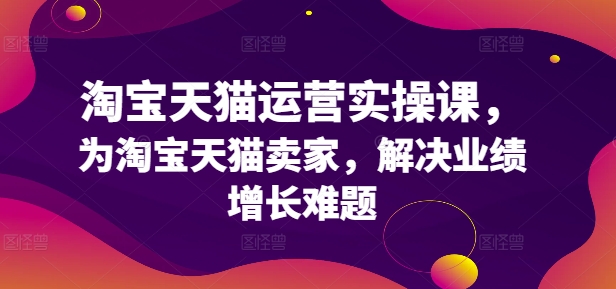 （9793期）淘宝天猫运营实操课，为淘宝天猫卖家，解决业绩增长难题