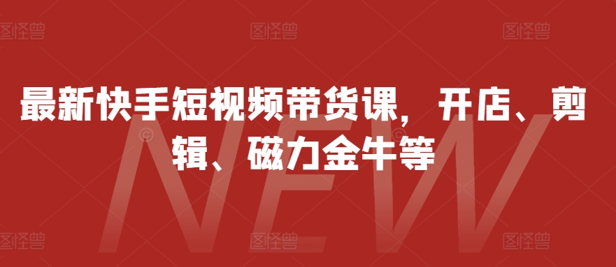 （10403期）最新快手短视频带货课，开店、剪辑、磁力金牛等 短视频运营 第1张