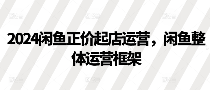 （10408期）2024闲鱼正价起店运营，闲鱼整体运营框架 电商运营 第1张