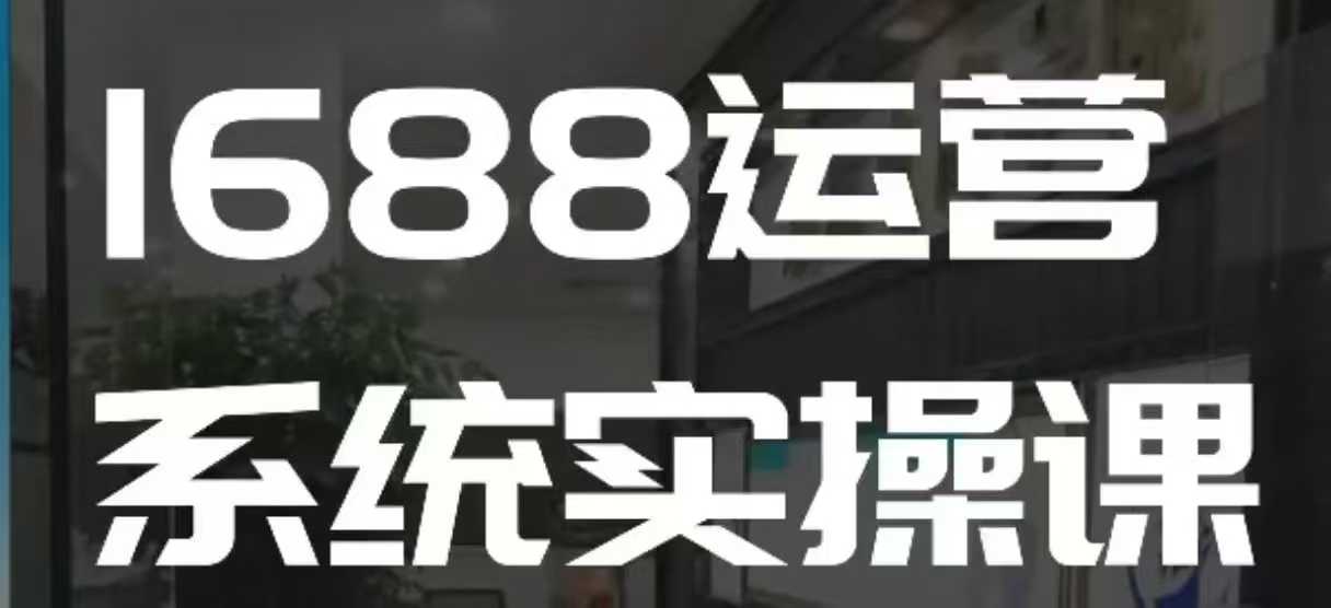 （10677期）1688高阶运营系统实操课，快速掌握1688店铺运营的核心玩法
