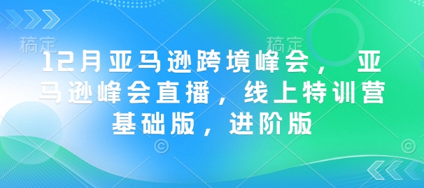 （10765期）12月亚马逊跨境峰会， 亚马逊峰会直播，线上特训营基础版，进阶版
