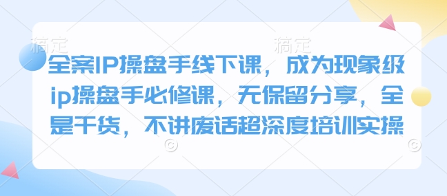 （10771期）全案IP操盘手线下课，成为现象级ip操盘手必修课，无保留分享，全是干货，不讲废话超深度培训实操 综合教程 第1张