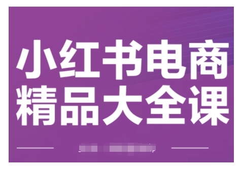 （10781期）小红书电商精品大全课，快速掌握小红书运营技巧，实现精准引流与爆单目标，轻松玩转小红书电商