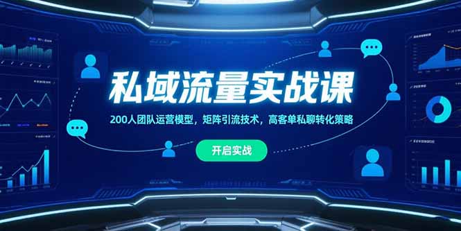 （10796期）私域流量实战课，200人团队运营模型，矩阵引流技术，高客单私聊转化策略