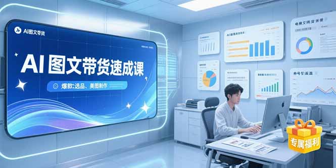 （10813期）AI图文带货速成课，养号引流秘籍，爆款选品策略，美图制作全流程