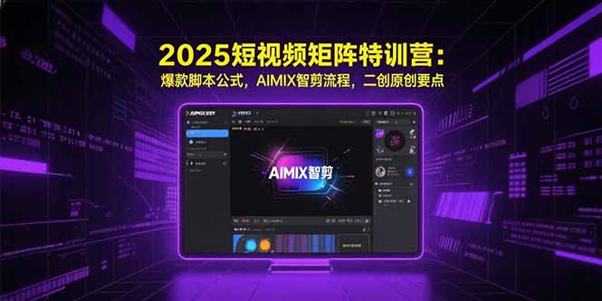 （10834期）2025短视频矩阵特训营：爆款脚本公式，AIMIX智剪流程，二创原创要点