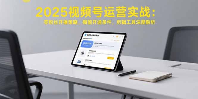（10854期）2025视频号运营实战：零粉丝开播策略，橱窗开通条件，剪辑工具深度解析