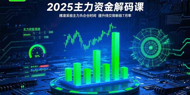 （10860期）2025主力资金解码课：精准捕捉主力建仓时机，提升短线交易胜率(更新7月)