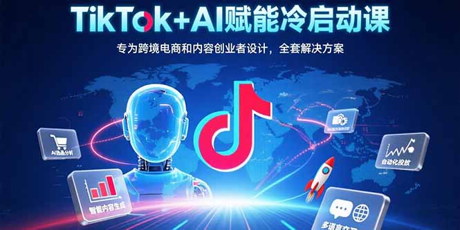 （10879期）TikTok+AI赋能冷启动课：专为跨境电商和内容创业者设计，全套解决方案