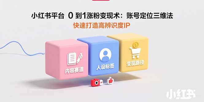 （10930期）小红书平台0到1涨粉变现术：账号定位三维法，快速打造高辨识度IP