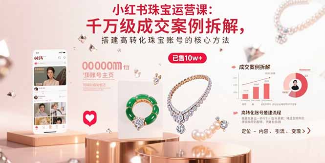 （10976期）小红书珠宝运营课：千万级成交案例拆解，搭建高转化珠宝账号的核心方法