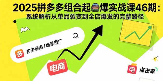 （11016期）2025拼多多组合起爆实战课46期：系统解析从单品裂变到全店爆发的完整路径