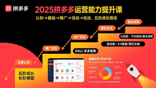 （11023期）2025拼多多运营能力提升课：认知→基础→推广→活动→玩法，五阶成长路径