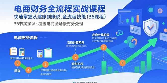 （11055期）电商财务全流程实战课程：快速掌握从建账到报税的全流程技能（36节课）