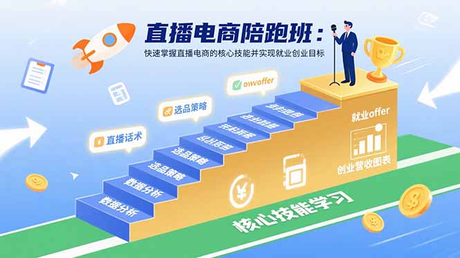 （11069期）直播电商陪跑班：快速掌握直播电商的核心技能并实现就业/创业目标