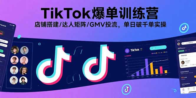 （11084期）TikTok爆单训练营，店铺搭建/达人矩阵/GMV投流，单日破千单实操