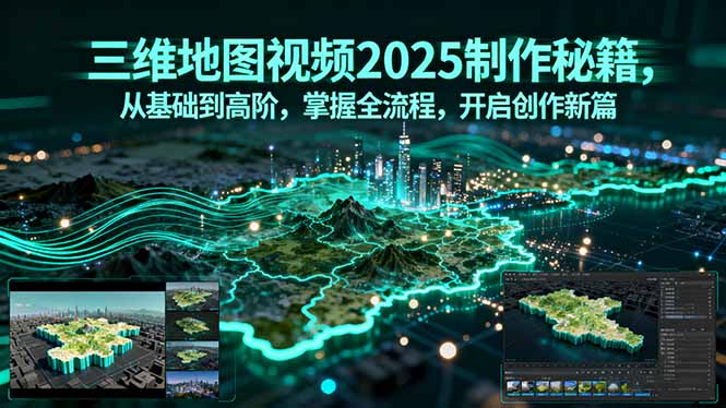 （11124期）三维地图视频2025制作秘籍，从基础到高阶，掌握全流程，开启创作新篇