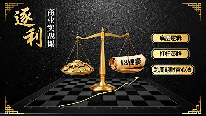 （11163期）《逐 利》商业实战课，底层逻辑、杠杆策略、18锦囊，跨周期财富心法