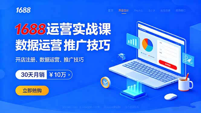 （11171期）1688运营实战课：开店注册、数据运营、推广技巧，30天月销破10万+