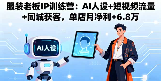 （11209期）服装老板IP训练营：AI人设+短视频流量+同城获客，单店月净利+6.8万
