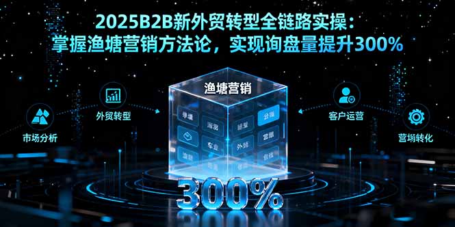 （11219期）2025B2B新外贸转型全链路实操：掌握渔塘营销方法论，实现询盘量提升300%