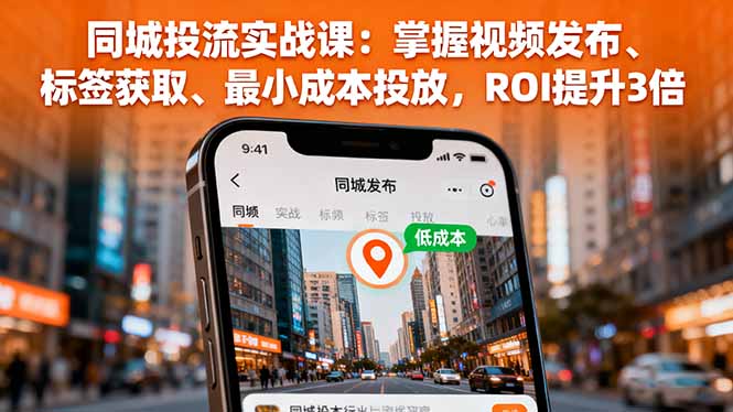 （11247期）同城投流实战课：掌握视频发布、标签获取、最小成本投放，ROI提升3倍