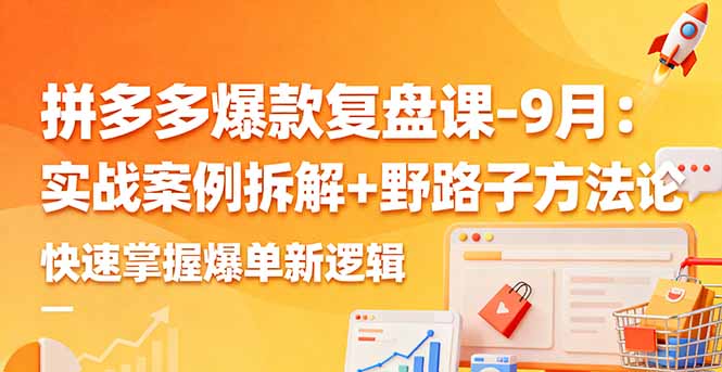 （11250期）拼多多爆款复盘课-9月：实战案例拆解+野路子方法论，快速掌握爆单新逻辑