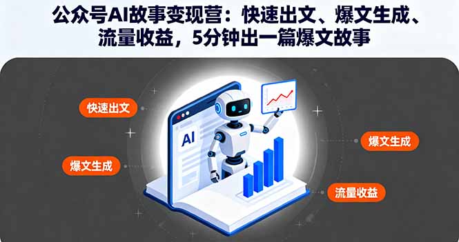（11269期）公众号AI故事变现营：快速出文、爆文生成、流量收益，5分钟出一篇爆文故事
